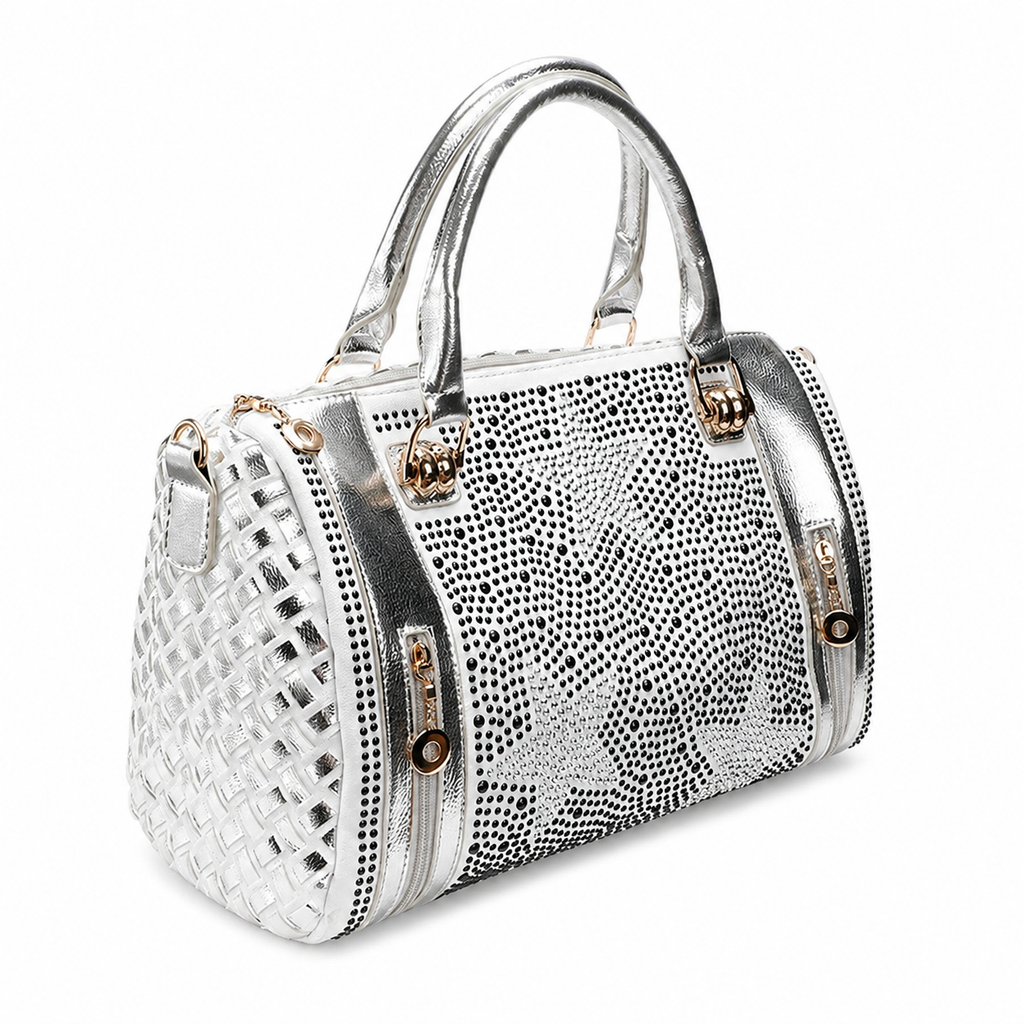 White Handwoven Duffel Bag