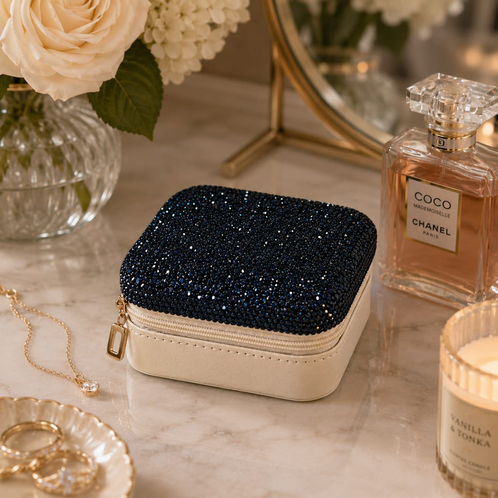 Blue Bling Travel Jewellery Box