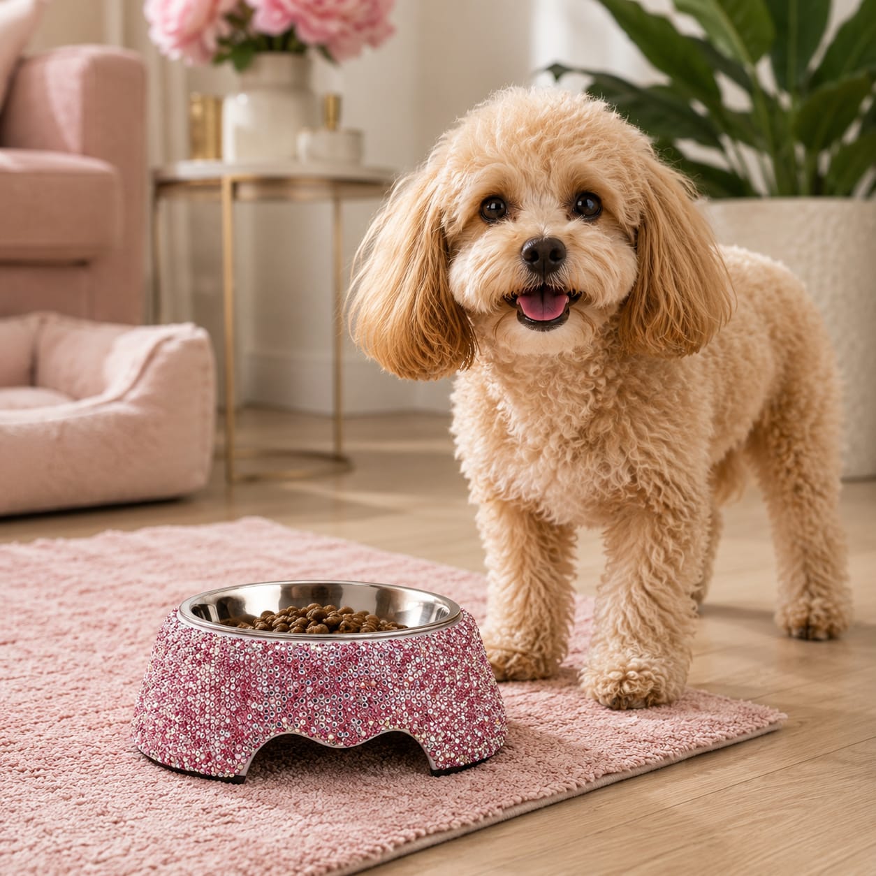 Pink Rhinestone Pet Bowl