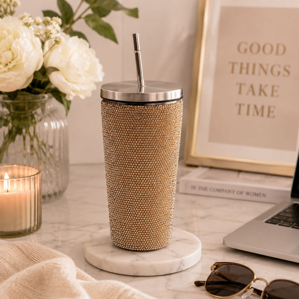 Smoked Topaz Rhinestone Tumbler