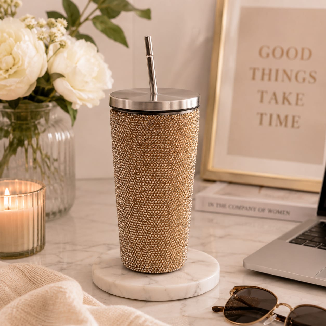 Smoked Topaz Rhinestone Tumbler