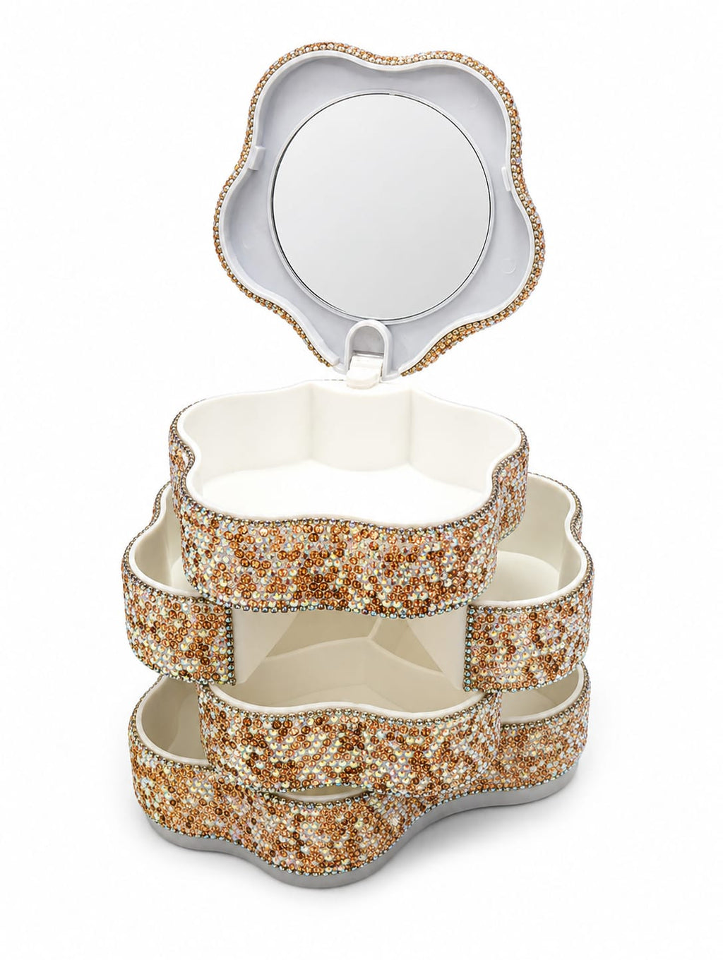 Gold 4 Tiers Star Jewelry Box