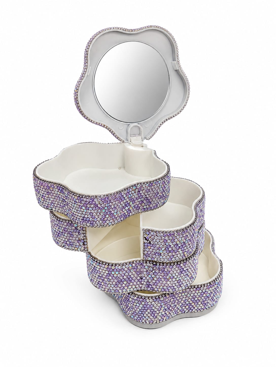 Purple 4 Tiers Star Jewelry Box
