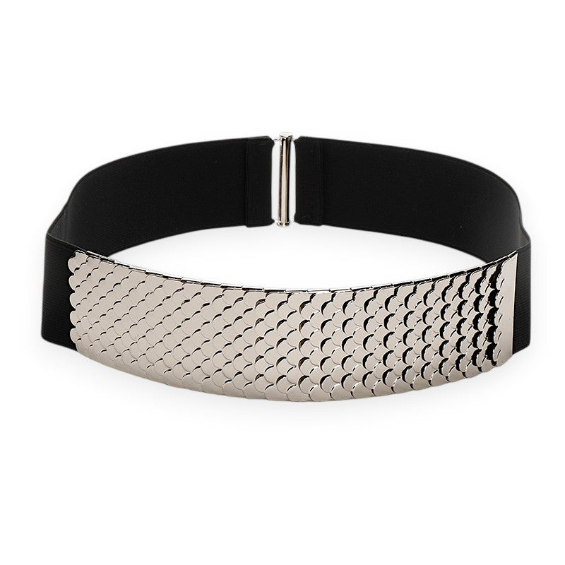 Silver Elastic Fish Scale Belt