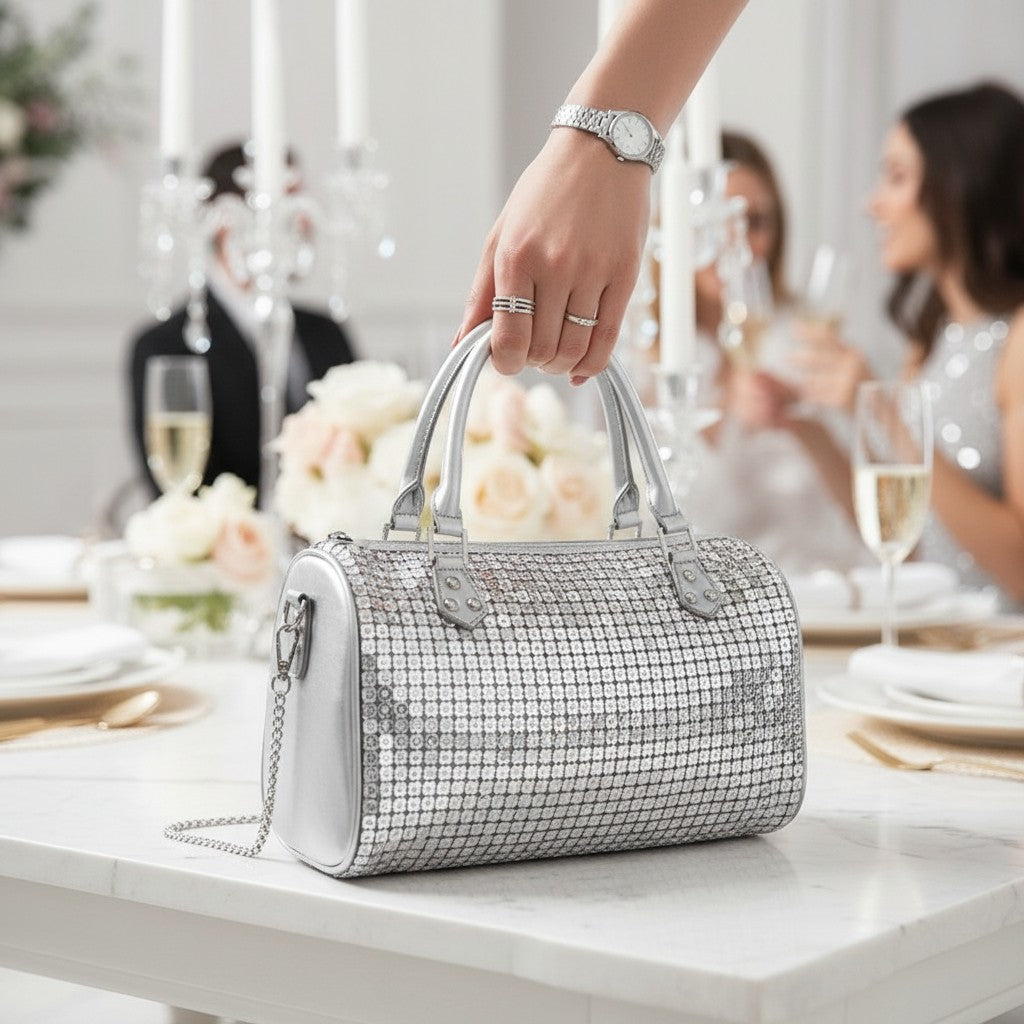 Silver Crystal Armour Speedy Bag