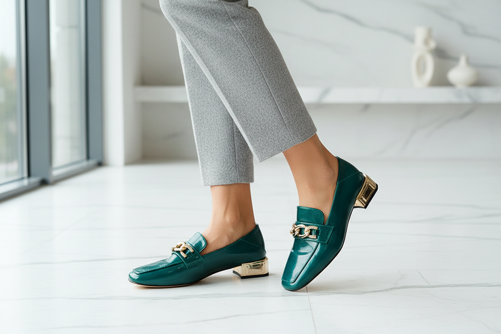 Emerald Chain Patent Loafer