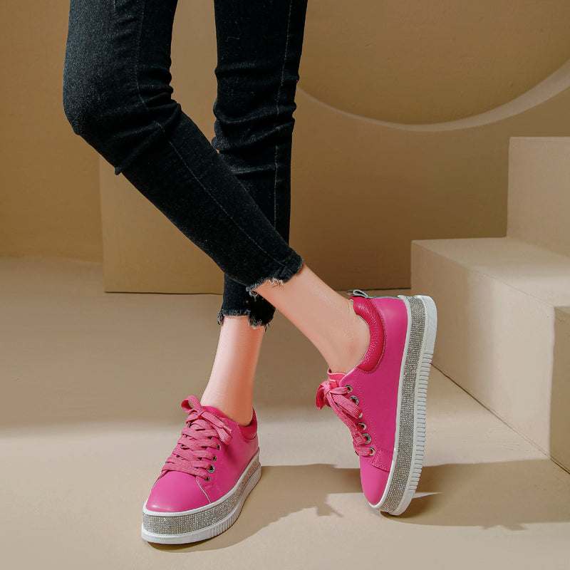 Hot Pink Leather Lux Sneakers