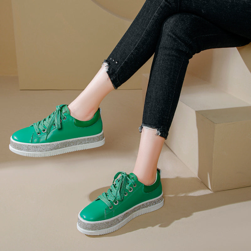 Green Leather Lux Sneakers