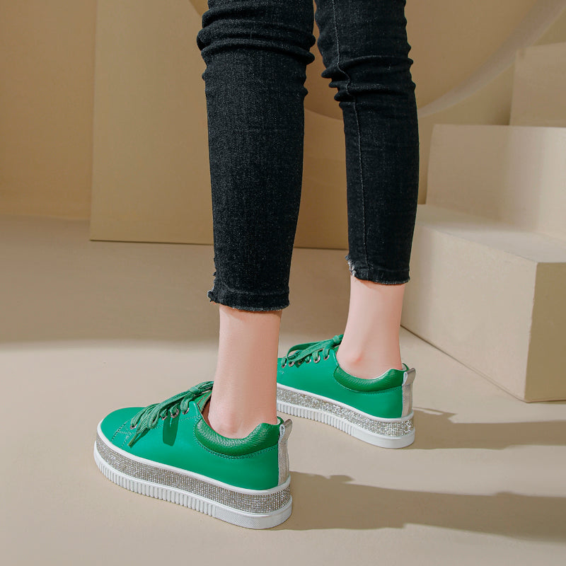 Green Leather Lux Sneakers