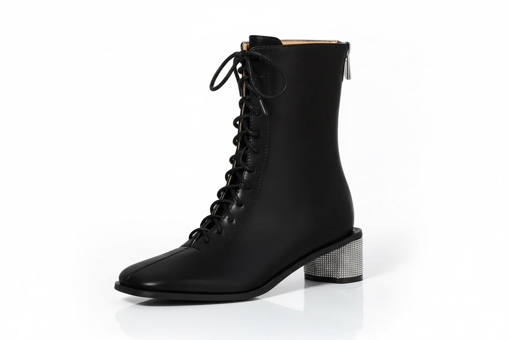 Black Boots with Bling Heel