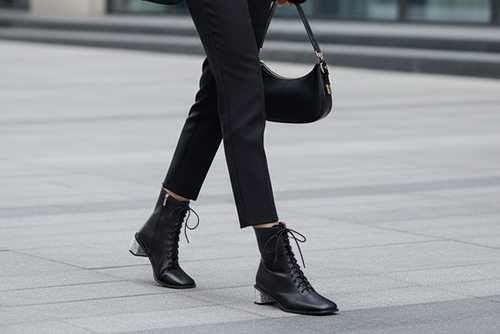Black Boots with Bling Heel