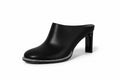 Black Crystal Sole Leather Mules