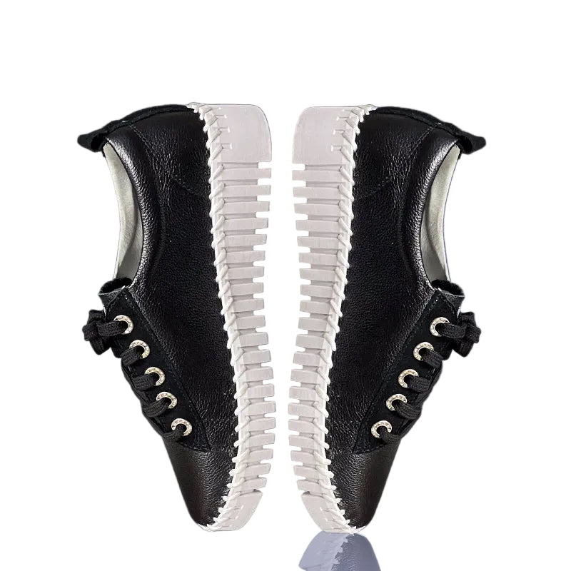 Black Point Toe Leather Sneakers