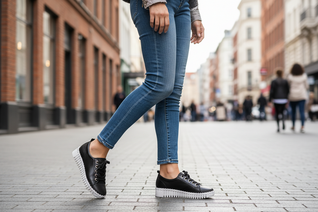Black Point Toe Leather Sneakers