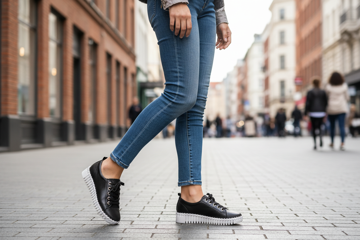 Black Point Toe Leather Sneakers