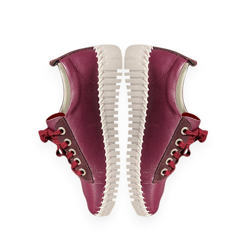 Plum Point Toe Leather Sneakers
