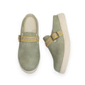 Lavish Bling Cross Strap Comfort Mules — Sage