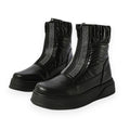 Black Puff Zip Up Boots