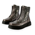 Pewter Puff Zip Up Boots