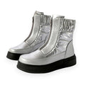 Silver Puff Zip Up Boots