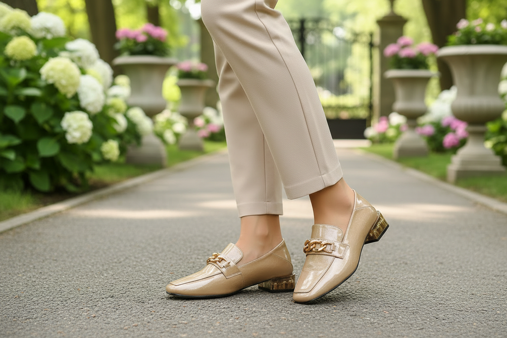 Gold Chain Patent Loafer