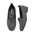 Grey Navy Diamante Suede Slip On