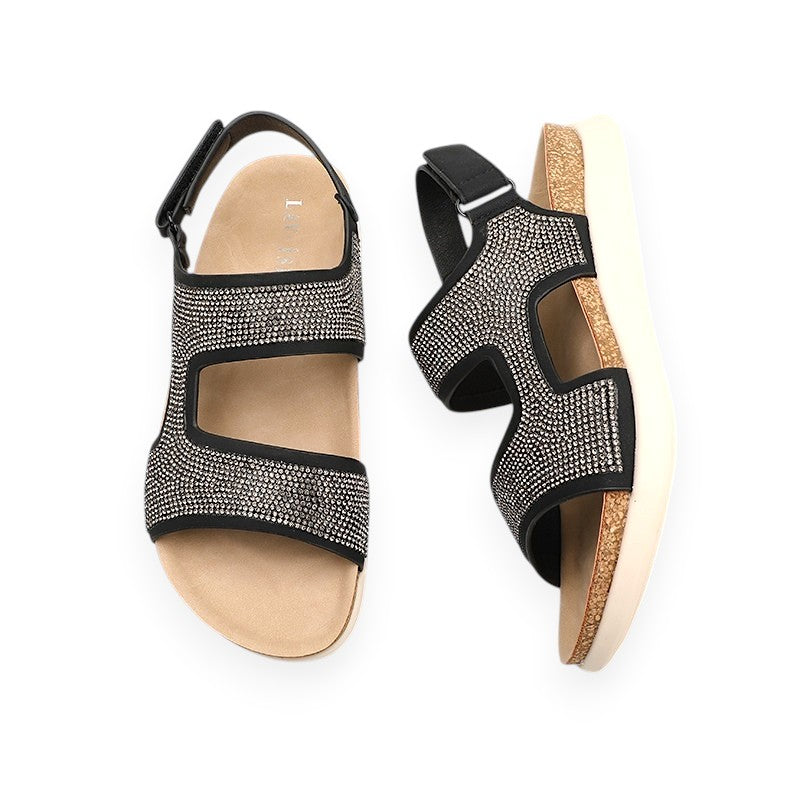 Black Camila Bedazzled Sandals