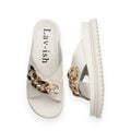 Beige Chain Crossover Slides