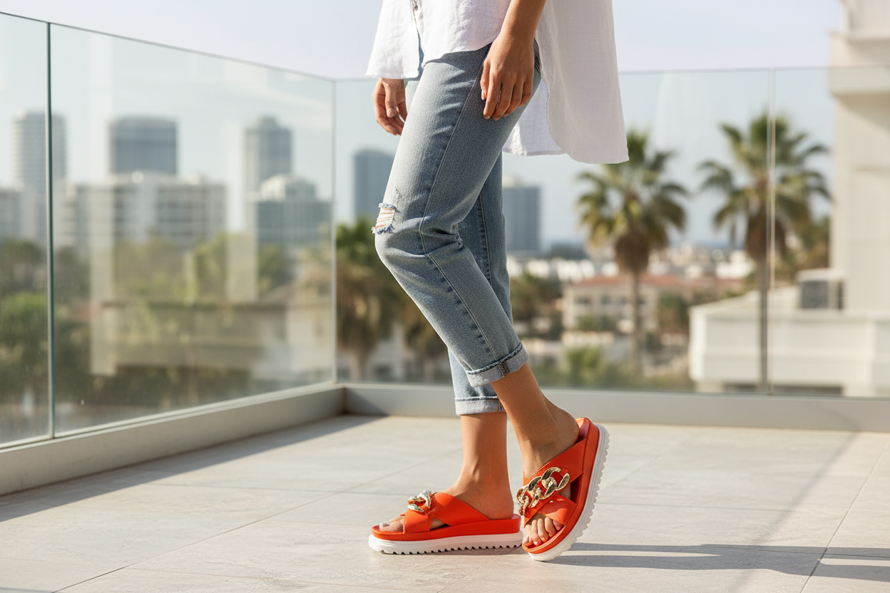 Orange Chain Crossover Slides