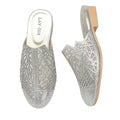 Silver Laser cut Rhinestone Sandals