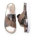 Lavish Collective Newspaper Print Sandals — Gold