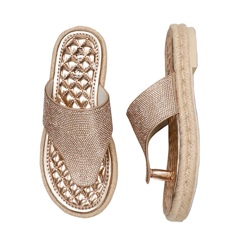 Rose Gold Hemp Rope Sandals