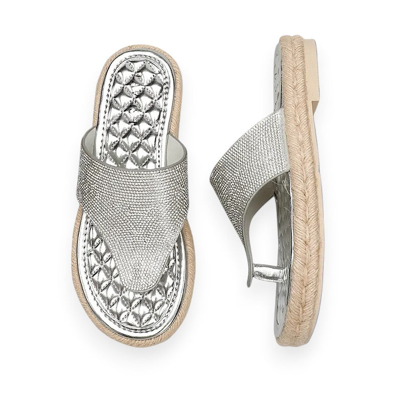 Silver Hemp Rope Sandals