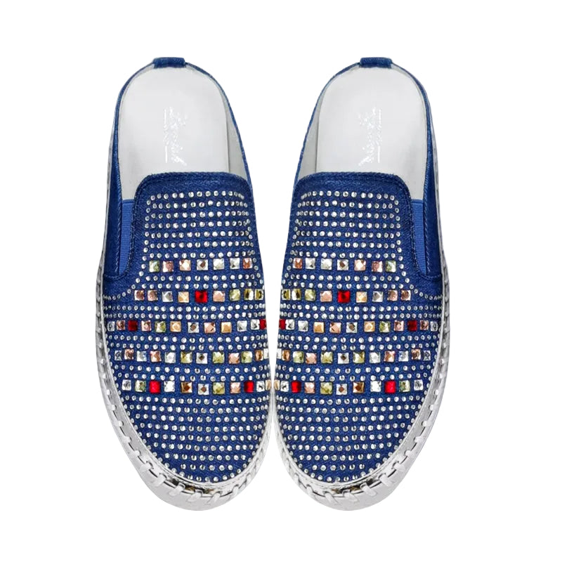 Denim Multi Bling Slide
