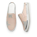 Lavish Collective Leather Rhinestone Star Slide Sandal — Blush