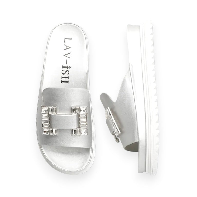 Silver Buckle Ornamental Slides