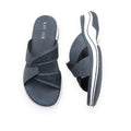 Lavish Collective Skye Lux Strap Slides — Navy