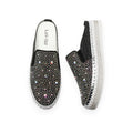 Lavish Collective Rhinestone Sparkle Denim Slides — Black