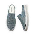 Lavish Collective Rhinestone Sparkle Denim Slides — Light Denim