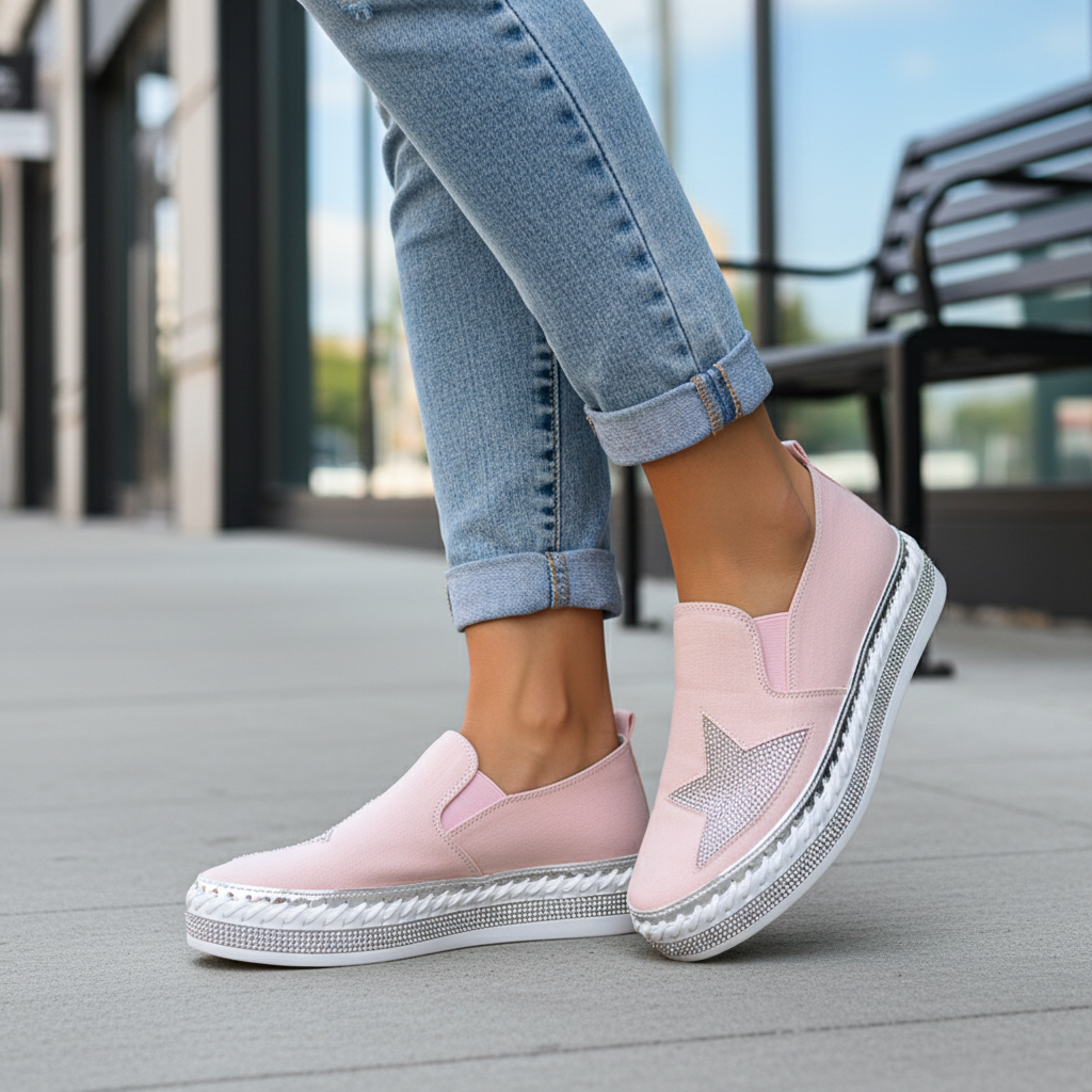 Blush Pink Twilight Star Slip-On Sneaker
