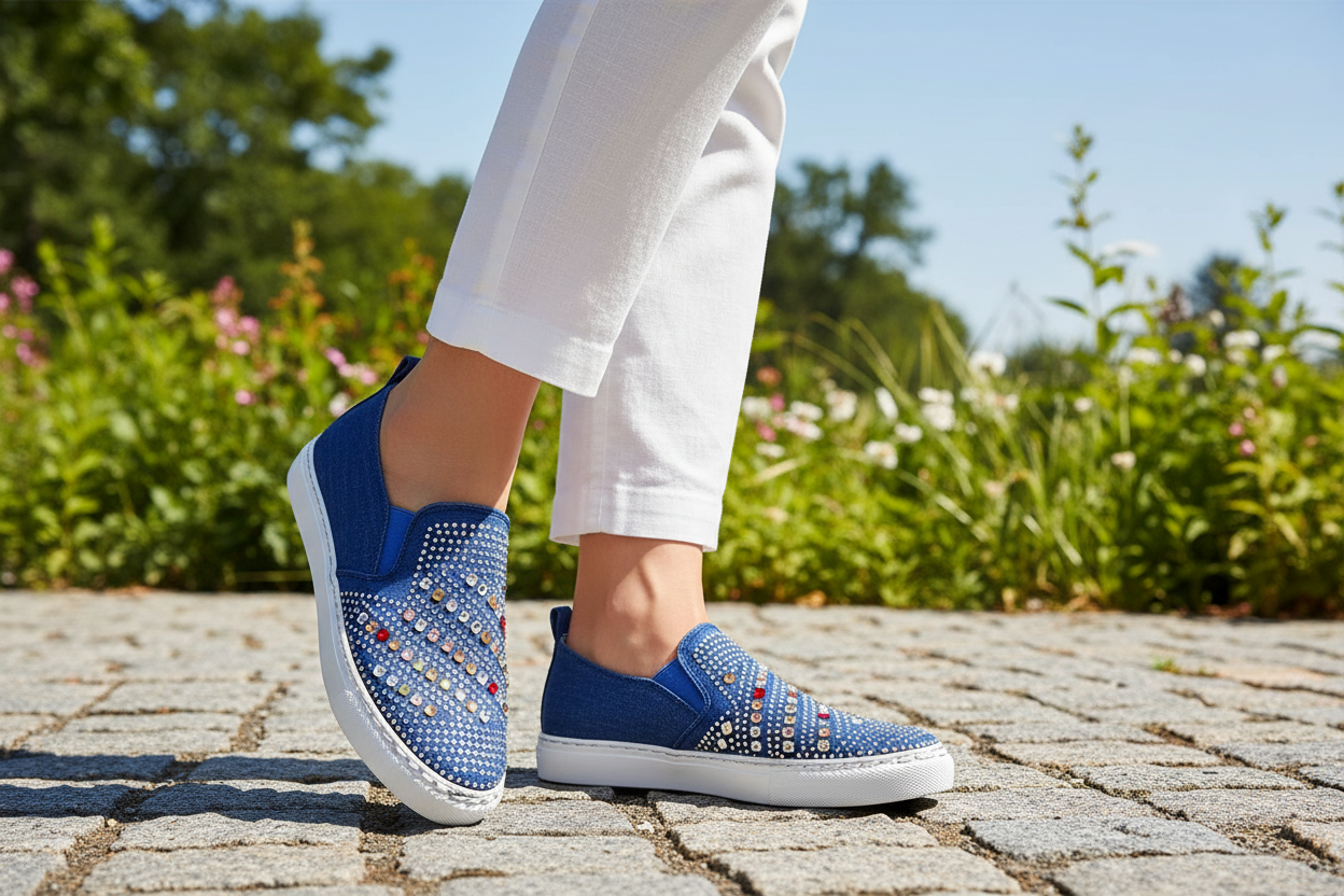 Denim Multi Bling Sneakers