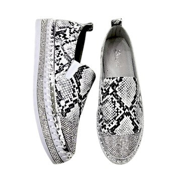 Snakeskin Bling Sneakers