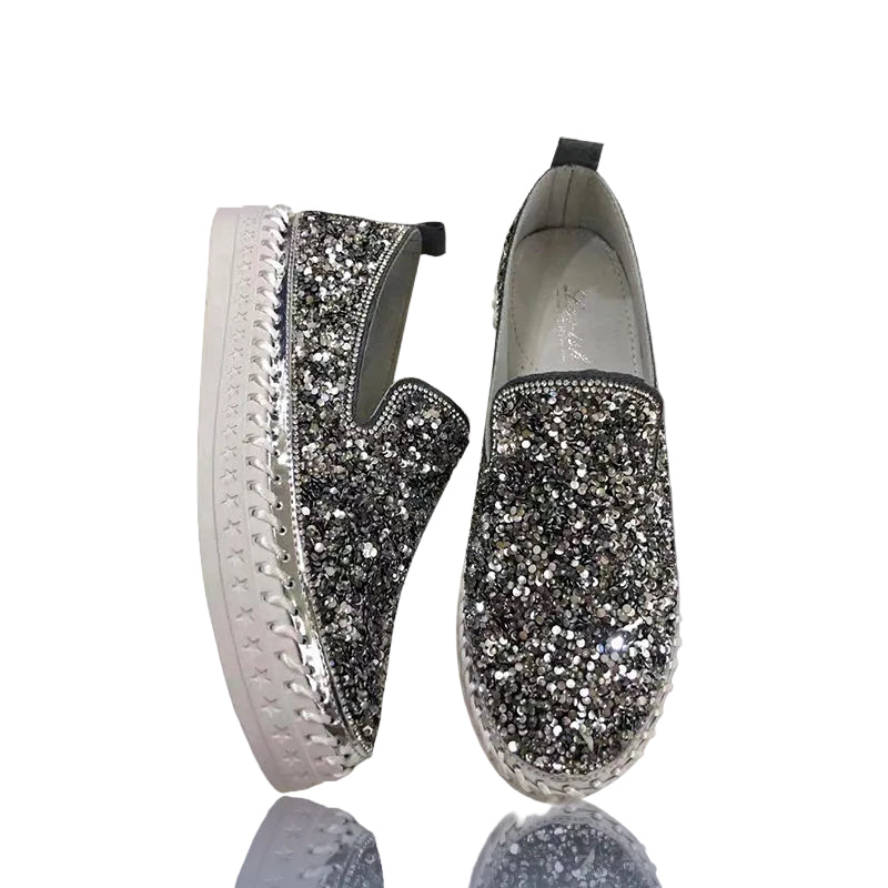 Grey Sequin Sneakers