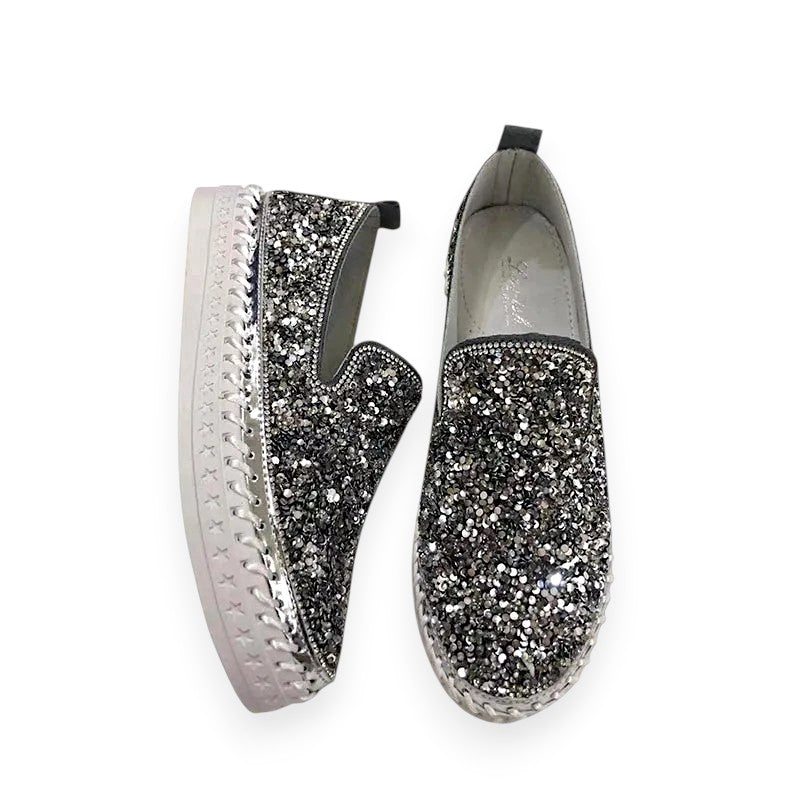 Grey Sequin Sneakers