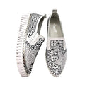 White Denim Star Studded Sneakers