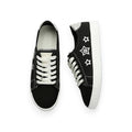 Black Canvas Star Embroidered Sneakers