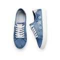 Denim Canvas Star Embroidered Sneakers