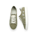 Khaki Canvas Star Embroidered Sneakers