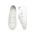 White Canvas Star Embroidered Sneakers