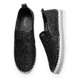 Black Sparkle Lacy Slip-On